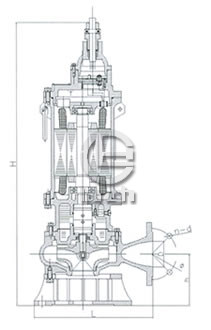 BQW25—40—5.5矿用型隔爆排污排沙潜水泵外形尺寸图