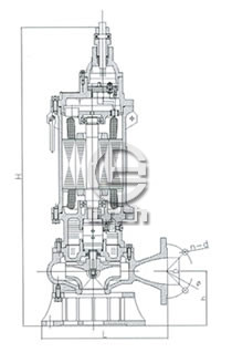 BQW25—32—4矿用型隔爆排污排沙潜水泵外形尺寸图