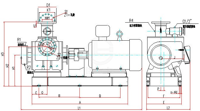 2GW货油泵 主要尺寸