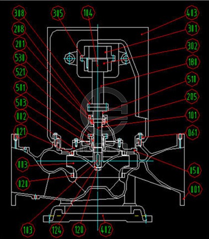 ESC型船用立式离心泵 结构图