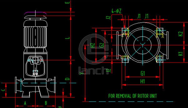 ESD型船用立式离心泵 结构图