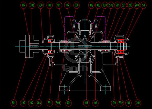 XBD-ISW卧式消防泵 结构图