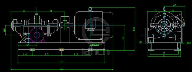 HSS型船用卧式离心泵 结构图
