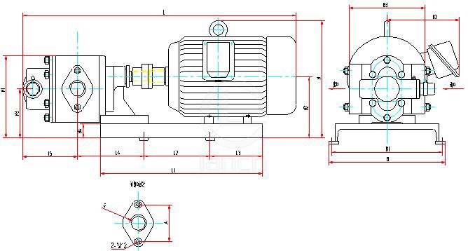 KCB-齿轮泵 尺寸图