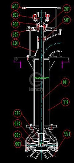 TDC型深井式离心消防泵 结构图