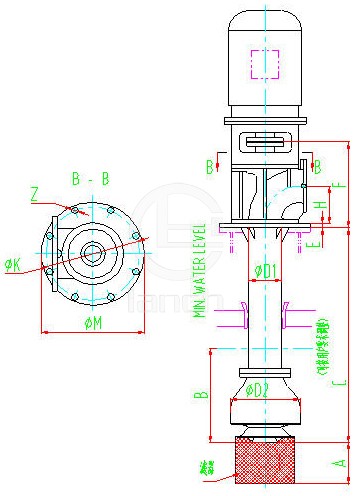 TDC型深井式离心消防泵 机组尺寸