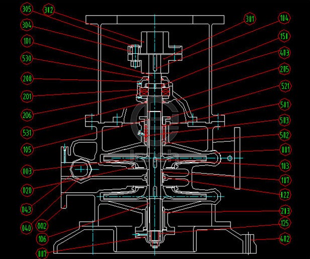 VS-S型船用立式离心泵 结构图