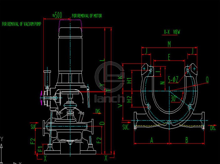 XBD-ISW卧式消防泵 机组尺寸