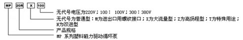 MP型磁力驱动循环泵型号注释图