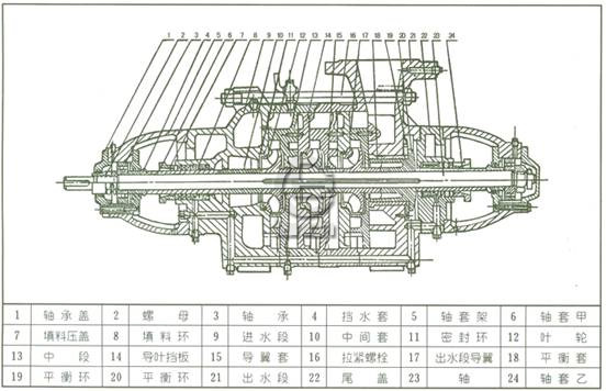 D型多级泵结构图
