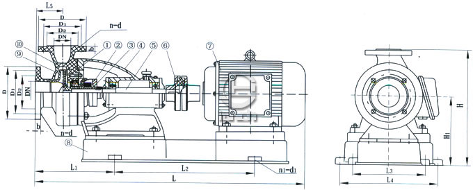 FS型玻璃钢离心泵结构图