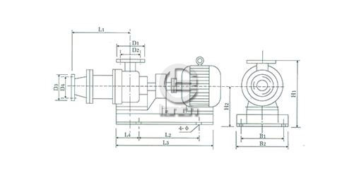 I-1B型浓浆泵安装尺寸
