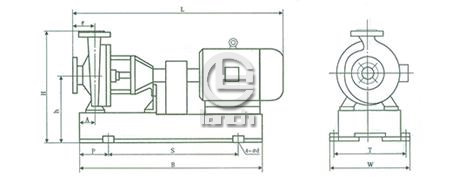 IHF氟塑料化工泵外形及安装尺寸表