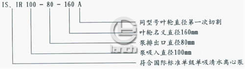 IS、IR型单级单吸离心泵型号意义