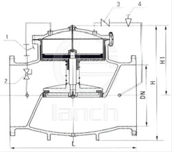 300X活塞式缓闭止回阀 结构图