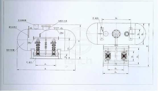 WZG型智能无负压给水设备外形及安装尺寸图