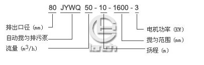 JYWQ、JPWQ系列自动搅匀排污泵型号说明