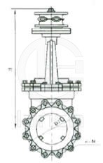 PZL43X/H/F-6/10/16链轮对夹式刀形闸阀

 外形尺寸图2