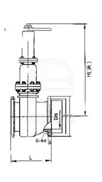 PZ41TC 陶瓷排渣闸阀 结构图 