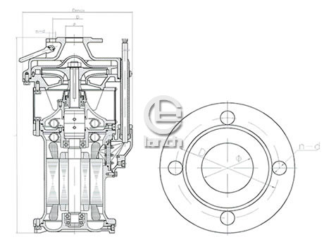 QYF25-45-5.5不锈钢潜水泵外形尺寸图