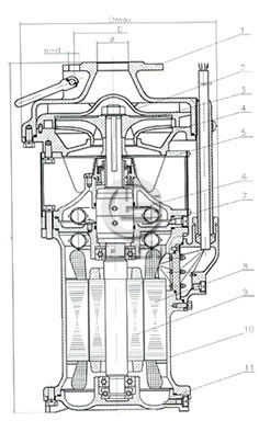 QYF潜水泵结构简图