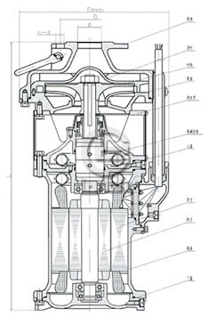 QYP潜水泵结构简图