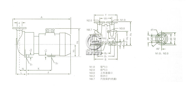SKA系列水环式真空泵结构图2
