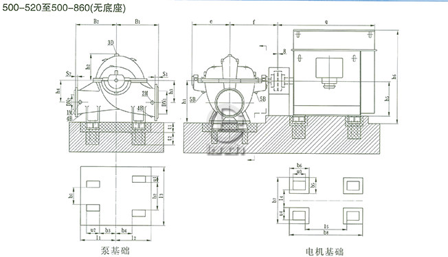 SOW中开泵（500-520 ~ 500-860）安装尺寸