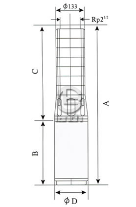 SP17不锈钢多级深井潜水泵外形尺寸图