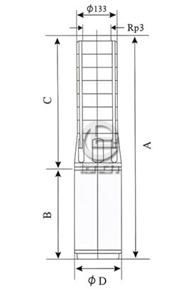 SP30不锈钢多级深井潜水泵外形尺寸图