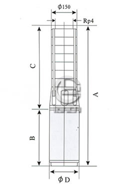 SP60不锈钢多级深井潜水泵外形尺寸图