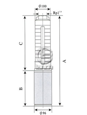 SP1不锈钢多级深井潜水泵外形尺寸图