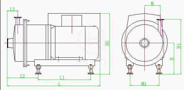 BOCLP型卫生磁力离心式泵 安装尺寸