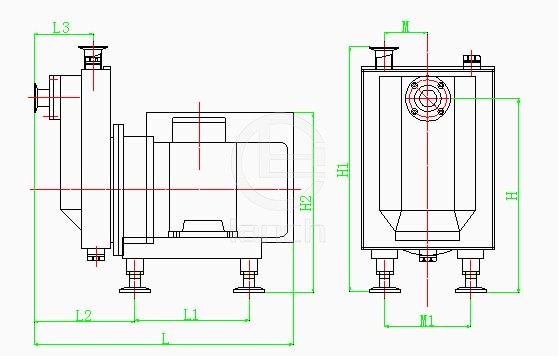BOZP型自吸泵 安装尺寸图