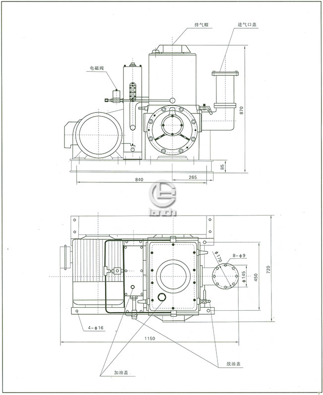 X-100B旋片真空泵结构图