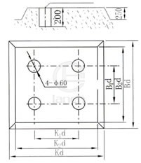 硬性联接基础

预留螺栓孔安装尺寸图